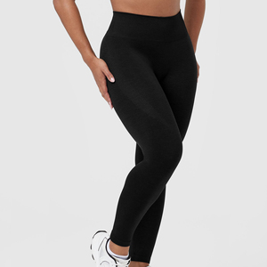 Factory Direct Custom Made Women's Gym <b>Legging</b> High Quality Nylon <b>Knitted</b> Fabric Logo on Waist for Summer Exercise Wear - Product Image 3