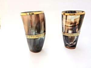 Viking Horn Vodka Shot Glass Buffalo Horn Tequila Shots Glasses 60ml Ox Horn Shots for Vodka Beer Whisky by HANNAN HANDITCRAFT - Product Image 3