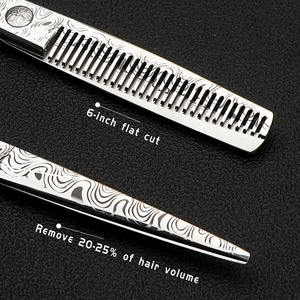Kit de coiffure de salon professionnel 6 pouces en acier inoxydable damas ciseaux amincissants légers pour droitier cheveux à lame tranchante - Product Image 5