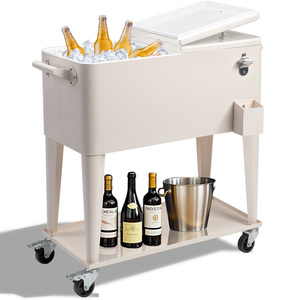 80QT <b>Long</b> Rectangle Plastic Cooler <b>Box</b> with Iron Legs 87.5*38.5*91cm Milk White Freezing & Insulating - Product Image 6