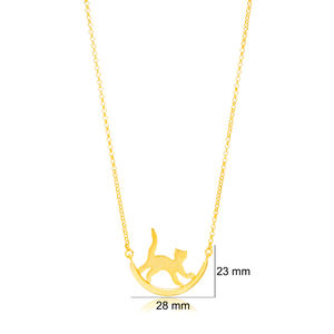 Collier pendentif chat Design mignon plaqué or 22K turc fait à la main vente en gros bijoux en argent Sterling 925 - Product Image 3