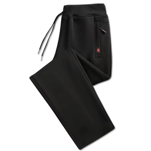 Pantalón de chándal con abertura lateral y botón a presión con tela de algodón suave, ropa de calle cómoda transpirable, pantalones de hombre de ajuste relajado inspirados - Product Image 5