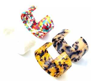 กำไลข้อมืออะคริลิคแนววินเทจสำหรับผู้หญิงกำไลข้อมืออะซิเตทแบบหลายสี - Product Image 3