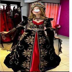 2022 marocain Satin caftan magnifiquement coloré traditionnel musulman robe de soirée travail manuel pierre perles taille naturelle pour - Product Image 1