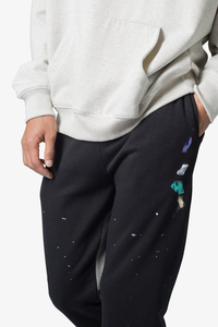 Pantalones de chándal acampanados de corte holgado para hombre, ropa informal con logotipo impreso DTG personalizado, pantalones de chándal transpirables de lana de Algodón 100% con bloques de color para hombre - Product Image 5