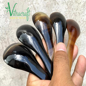 100% Cuillère en corne de buffle naturelle. Cuillère en corne faite à la main, manche court. Convient pour servir de la soupe, du riz et du porridge. Cadeau significatif Cadeau unique - Product Image 3