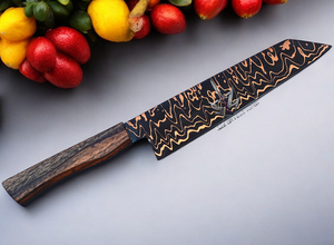 Cuchillos PRESTIGE, Cuchillo de Cocina Japonés de Acero de Damasco Hecho a Mano de Alta Calidad, Forjado a Mano, con Funda de Cuero Puro - Product Image 5