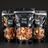 Sachet Doypack Brillant Personnalisé avec Logo Imprimé, Écologique, pour Snacks à Base de Noix, avec Fermeture Éclair Réutilisable et Fenêtre – Fabrication OEM