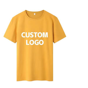 <b>Mens</b> Mustard Yellow Short Sleeve Crew Neck Cotton T-<b>Shirt</b> Custom Logo OEM ODM Wholesale Apparel - Product Image 1