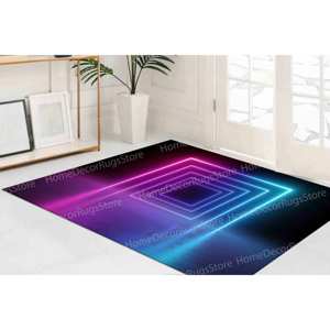 Tapis imprimé - Tapis néon lumineux, Tapis néon tunnel, Tapis Another Dimension, Tapis fin non tissé - Product Image 4