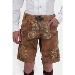 Doux Léger Nouveau Cuir Véritable Haute Qualité Personnalisé Lederhosen Fournisseur Bavarois Vêtements Trachten Shorts pour Hommes - Product Image 1