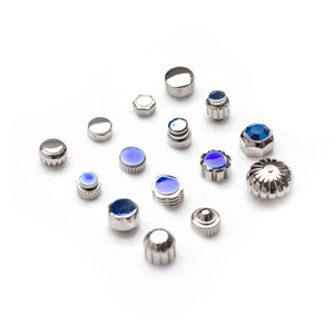 Custom Made Watch Crown Parts Makers OEM ODM Making Design Watch Crown 316L Stainless Steelshape Personalizar Logo con IP Plating - Product Image 5