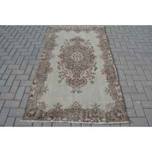 Alfombra Turca de 3.7x6.6 pies, Alfombra Oriental Vintage de Lana Marrón - Product Image 1