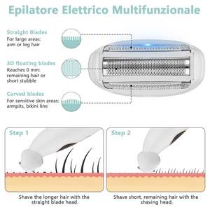 Depiladora Eléctrica 4 en 1 para Mujer, Indolora, con Accesorios para Uso en Seco y Húmedo, para Bikini, Axilas y Piernas, Resistente al Agua IPX7, Lavable - Product Image 6