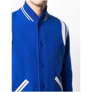 Vestes d'hiver de haute qualité pour hommes, blouson de baseball personnalisé de luxe avec manches en cuir et broderie OEM ODM - Product Image 4