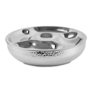 Bol à dattes à chocolat en argent martelé de qualité supérieure décoratif en métal poli en acier inoxydable bols à fruits à bas prix - Product Image 1