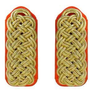 Hombreras de 2 rayas, plateadas con verde, sobre fieltro verde, tamaño personalizable, trenzadas con cordón retorcido, para ceremonias - Product Image 5