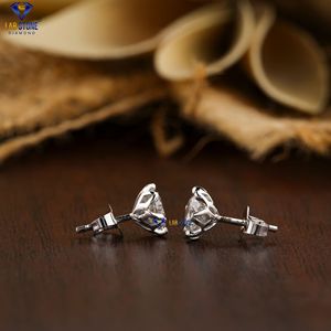 0.88 TDW boucle d'oreille ronde en diamant taille brillant or blanc 18 carats diamant de laboratoire Hpht/Cvd diamant pierre de laboratoire - Product Image 4