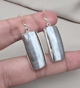 Pendientes de Plata de Ley 925 con Ópalo Azul, Chapados en Oro, Azul Suave Natural, Joyería Delicada Hecha a Mano para Mujer, para Fiestas y Ocasiones Especiales - Product Image 1