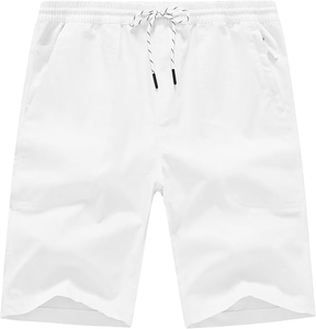 Short de sport décontracté pour hommes 100% coton respirant tricoté taille extensible avec 5 poches dont 1 poche zippée vente en gros - Product Image 6