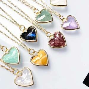 Piedra de juegos naturales para elegir anillo corazón amor cristal cuarzo colgante collar amatista labradorita amazonita Aventurina rosa - Product Image 6