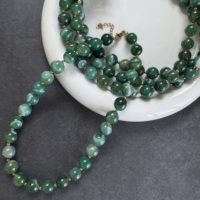 Collier de 15 perles rondes en pierres précieuses colorées faites à la main, perles baroques d'eau douce, bijoux en pierres naturelles