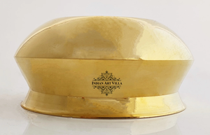 IndianArtVilla Pure Brass <b>Plain</b> Design Gold Shine Finish Pot- Cookware & Storage for Home Hotel & Restaurant - Product Image 2