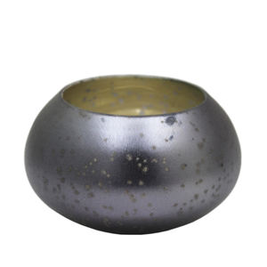 Decoración del hogar Vidrio Votivo Arena Escarcha Anti. Mayorista de fábrica de forma redonda de soporte votivo de acabado de mármol marrón - Product Image 3