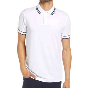 Polo de Alta Calidad, Corte Ajustado, Secado Rápido, Transpirable, de Algodón y Lona, Diseño Liso, Manga Corta - Product Image 1