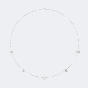 สร้อยคอเพชรทรงต่างๆ น้ำหนักรวม 1.50 กะรัต ตัวเรือนทอง 14k เพชรเพาะเลี้ยงในห้องปฏิบัติการ รูปทรงหลากหลาย กลม รี หยดน้ำ สำหรับผู้หญิง - Product Image 5