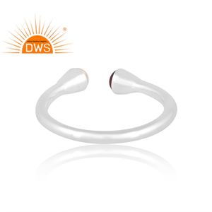 \ Venta caliente fina plata esterlina perla natural y granate piedra preciosa anillo ajustable fabricante de joyería personalizada - Product Image 4