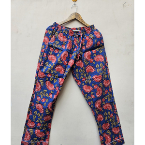 Elegante Conjunto de Pijama de Algodón Estampado Floral Vintage Hecho a Mano en India, Ropa de Dormir Ligera para Verano - Product Image 6