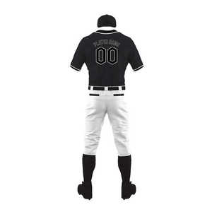 Uniformes de Béisbol Personalizados para Hombre, de Alta Calidad y Transpirables, en Blanco y Negro, con Tallas Personalizadas - Product Image 3