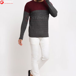 Vente en gros de pull-over en tricot à col rond et à manches longues pour hommes, style décontracté, doux et confortable - Product Image 4