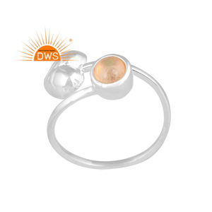 Best Quality Fine Sterling Silver Natural Ethiopian Opal Gemstone <b>Adjustable</b> <b>Ring</b> Custom Jewelry Manufacturer - Product Image 1