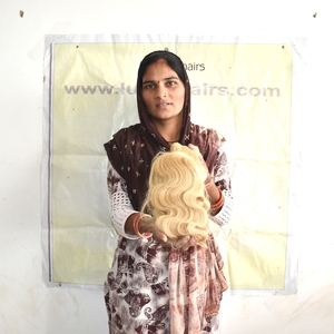 ผมมนุษย์แท้สำหรับต่อผม613ผมมนุษย์แบบคู่เรียงตามแนวหนังกำพร้าจากอินเดีย - Product Image 5