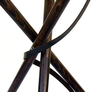 เก้าอี้ขาตั้งหนังพับได้ทำจากไม้สำหรับตกปลากลางแจ้งสำหรับตั้งแคมป์และล่าสัตว์ - Product Image 2