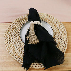 Elegantes servilletas de tela de lino y algodón blanco, manteles desechables de estilo clásico hechos a mano para bodas, boutiques, ropa de comedor - Product Image 3