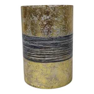 Decorative <b>Large</b> Home & Garden High-quality Hand-crafted Empty Gold & Black <b>Candle</b> Glass Vessels & Jars with Thread Wrapping - Product Image 2