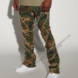 Moda Streetwear Jeans Pantalones Diseño desgastado personalizado Hombres Pantalones de mezclilla acampanados - Product Image 4