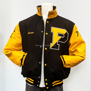 Chaqueta universitaria de lana con letras clásica personalizada para hombres y mujeres, ropa de equipo de invierno, parches de chenilla con soporte, Vintage High School College - Product Image 1