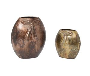 Juego de Jarrones de Cerámica Verde Dorado Antiguo, Maceta Vintage con Lazo, Decoración de Escritorio para el Hogar de Lujo, Lazo Hecho a Mano, Estilo Europeo - Product Image 2