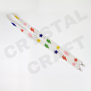 Sangle de sac à main perlée à paillettes violettes sangles de sac de perles de rocaille en or blanc personnalisées sangle perlée personnalisée pour sacs - Product Image 2