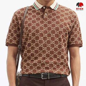 RYAN PRO GEAR Custom <b>Men's</b> Polo <b>Shirts</b> Front Custom Logo Anti Bacterial Knitted <b>Viscose</b>/Polyester Fabric Half Sleeve OEM Service - Product Image 1
