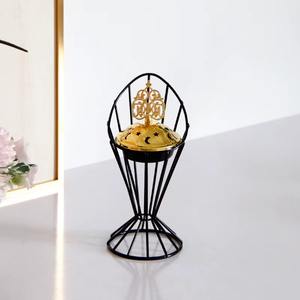 Quemador de incienso de mano árabe de Oriente Medio para decoración de oficina y hogar, quemador de incienso de Metal, soporte de diseño con cable metálico - Product Image 4