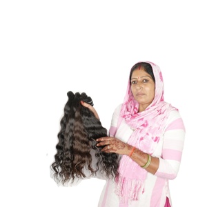 100% paquetes de Virgen remy sin procesar ondulado onda profunda cutícula alineada templo extensiones de cabello humano indio - Product Image 3