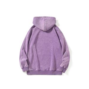 Ensemble streetwear homme : pantalon de survêtement évasé oversize et sweat à capuche personnalisé 100 % coton, zippé, délavé à l'acide, avec strass - Product Image 3