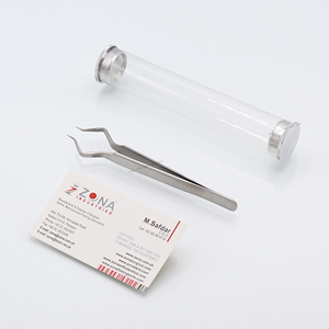 Pince à épiler en acier inoxydable ZONA INDUSTRIES, pointe lisse, emballage en tube de précision, Zt-7001/ZT-7049 10mm - Product Image 1
