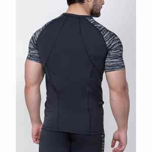 Camiseta Deportiva de Compresión de Manga Corta para Hombre, de Alta Calidad, Impresa, Elástica, Transpirable, de Poliéster, para Gimnasio - Product Image 3