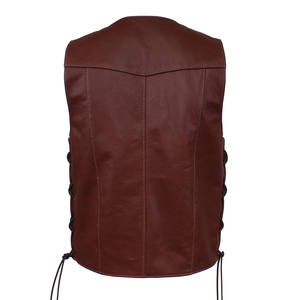 Chaleco transpirable de cuero para montar para hombre, ajustado, elegante, sin mangas, a la moda para exteriores, ropa clásica genuina - Product Image 2